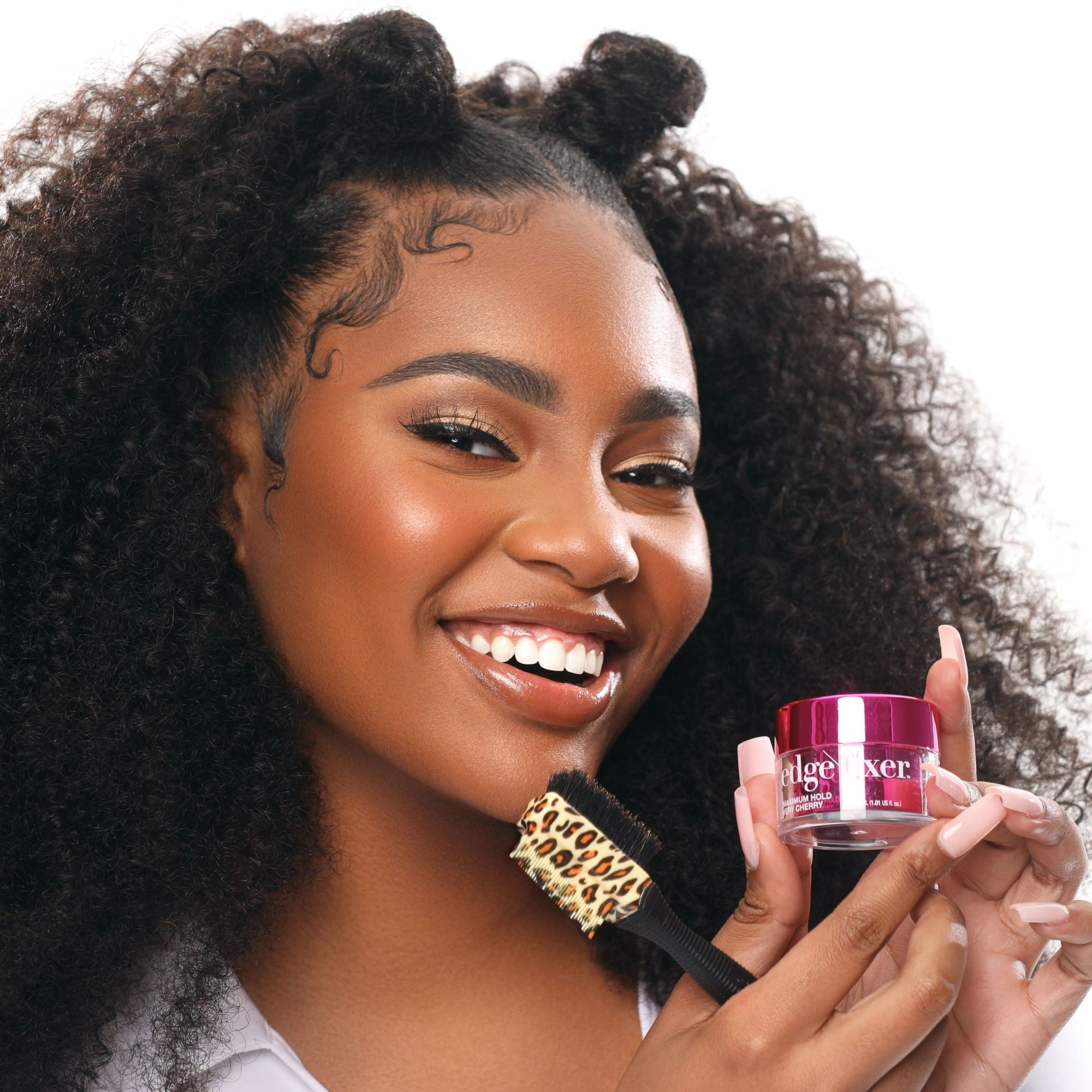 (2 pack) Kiss Colors & Care Maximum Hold Edge Fixer,  30 mL (1.01 US fl. oz.) - Very Cherry