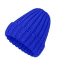 thumbnail image 2 of Wutalume Thickened Knit Beanie for Men and Women, Solid Color Pointed Hat with Turn-Up Brim, Fashionable and Warm Couple's Winter Hat,Royal Blue, 2 of 4