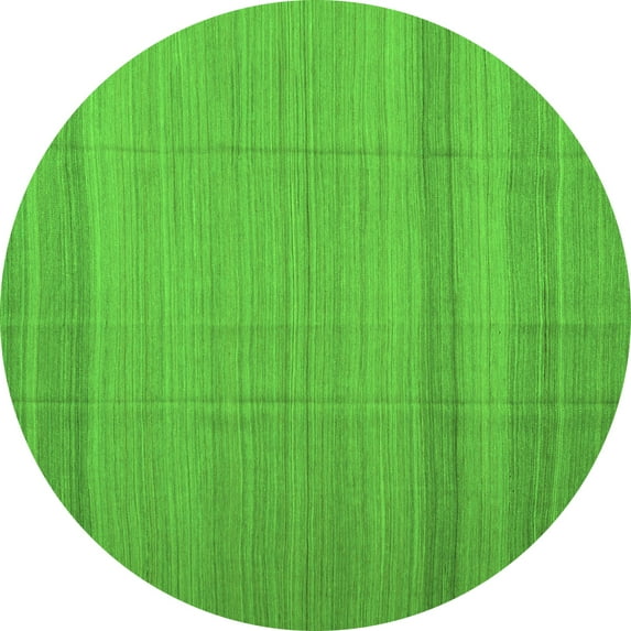 Ahgly Company Indoor Round Abstract Green Contemporary Area Rugs, 7' Round