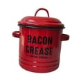 thumbnail image 2 of Fiocias Small enamel cooking pot with lid, oil saver, oil keeper can, non-stick soup pot Red, 2 of 9