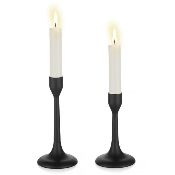 Nuptio Matte Black Candlestick Holder Metal Taper Candle Holders for