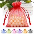 thumbnail image 1 of 50 Pcs Sacs en Organza 3x4 Pouces, Petits Sacs-Cadeaux en Vrac pour Femmes, Emballage de Cadeaux de Pâques, Mini Sacs en Maille Rouges à Cordon, Pochettes à Bijoux pour Mariage, Bonbons, Cadeaux de Fête, Friandises, Sachet, Pot-Pourri, 1 of 6