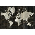 thumbnail image 2 of Wild Apple Portfolio 18x13 Gold Ornate Wood Framed with Double Matting Museum Art Print Titled - Old World Map Black, 2 of 4