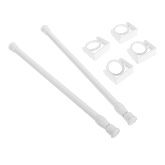 Hemoton 2pcs No Drill Towel Rods Adjustable Length Towel Organizer Space-Saving Towel Hanger For Bathroom Towel Storage Replacement Rods