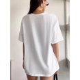 thumbnail image 2 of Stylish Leaf Graphic Casual Tee - Soft Round Neck, Short Sleeves, Versatile Sports Wear for Women - Perfect for Activewear, Outdoor, and Daily Life, 2 of 8