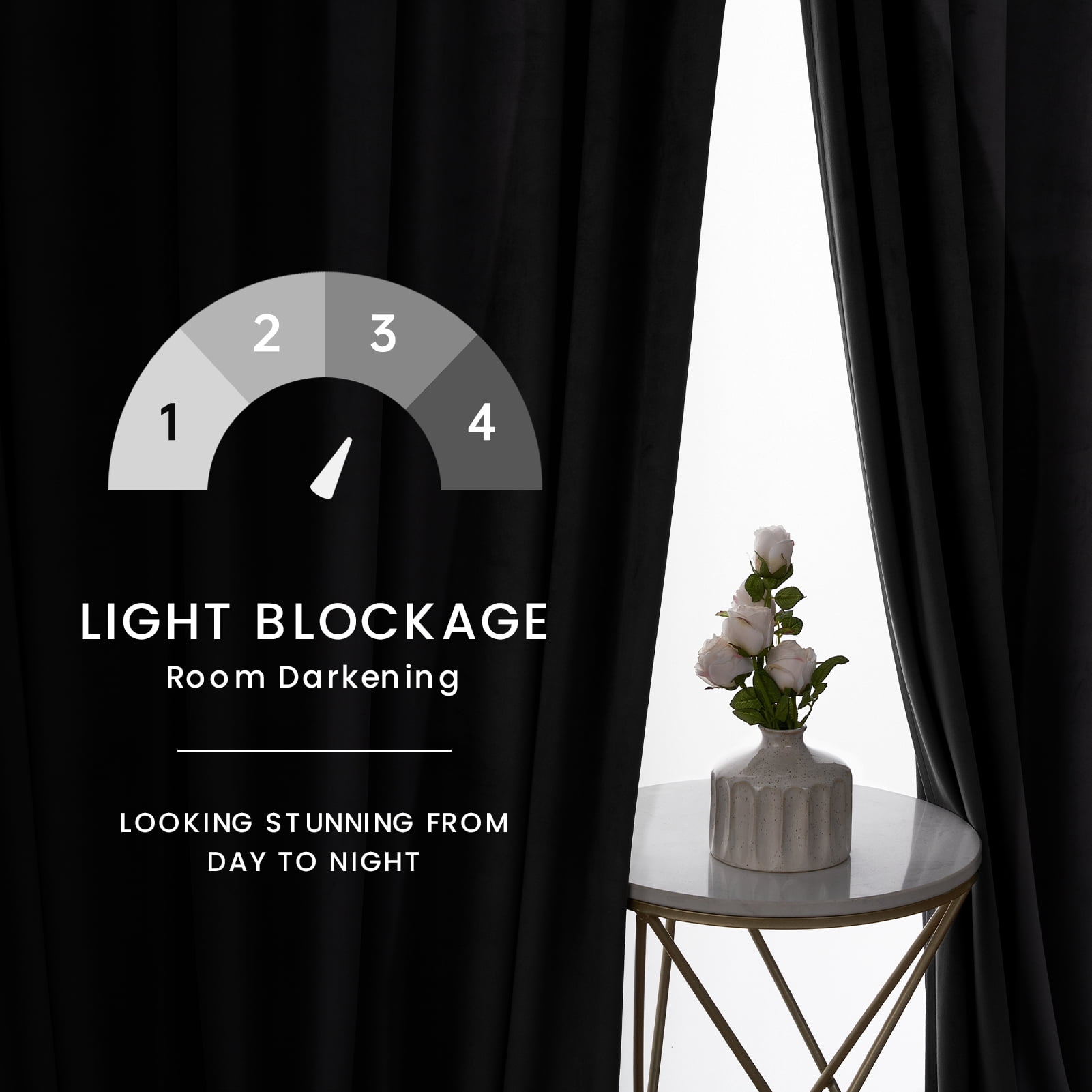 Jainmy Black Velvet Blackout Curtains 84 inch Long for Living Room Bedroom, Thermal Insulated Room Darkening Curtains Drapes Back Tab,52"x84"