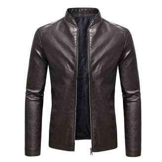 Zpanxa Vintage Motorcycle Leather Jacket Men's Distressed Genuine