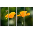 thumbnail image 2 of Orange Flowers and Flying Bee - Floral Canvas Art Print, 2 of 3