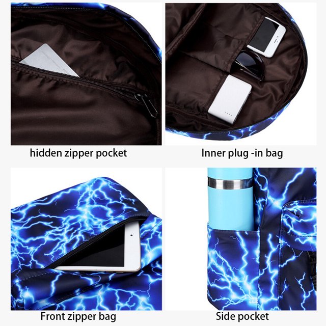 pitrice Enfants Sac à Dos Enfants École Sac Voyage Randonnée Réglable Sangles Livre Stylo Boîte Papeterie Sacs de Rangement Sac à Dos Sac à Dos Bleu