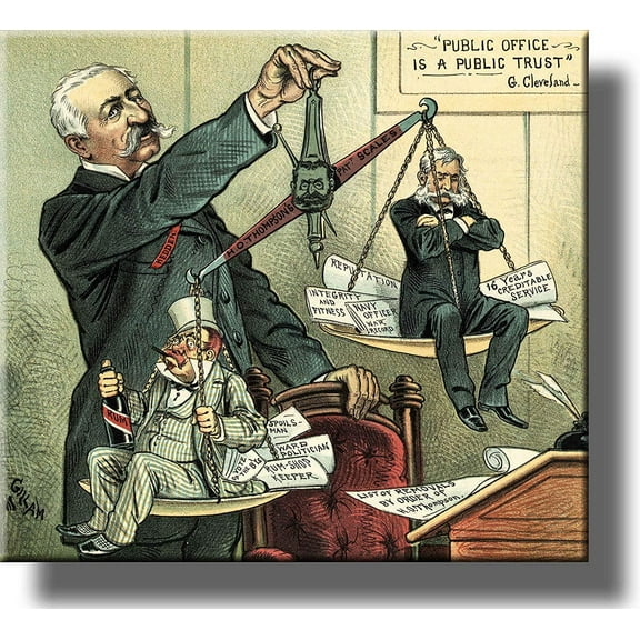 Political Scale Funny Comedy Picture Made on Stretched Canvas Wall Art Decor Ready to Hang!.