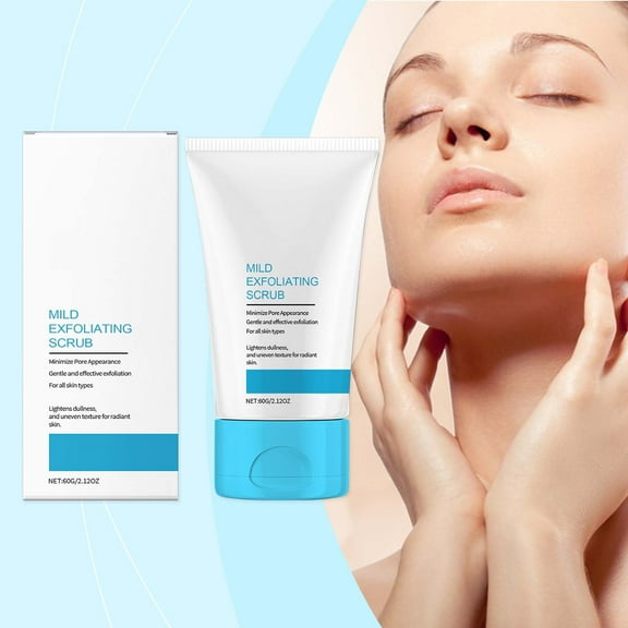 HYLLai Gentle Exfoliating Facial Scrub with Walnut Powder - Moisturizing & Brightening Skin Care for Smooth & Glowing Complexion - 60g