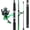 Green, variant on Progressive Glass Fishing Rods Combo with Spinning Reel   Phenolic Glass Blanks 2 count Pole-7'0" with 4000 Size Reel