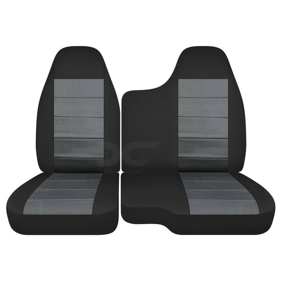 Fits 2004-2012 Chevy Colorado/GMC Canyon Velour Seat Covers 60/40 Bench No Armrest Blk Charcoal