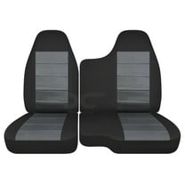 Fits 2004-2012 Chevy Colorado/GMC Canyon Velour Seat Covers 60/40 Bench No Armrest Blk Charcoal