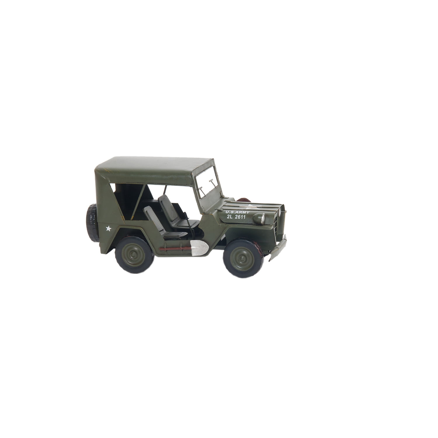 Willys American WWII  Style Jeep Tin Toy Wind-Up