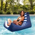 thumbnail image 6 of Big Joe Captain's Float No Inflation Needed Pool Lounger, American Nautical Stripe Double Sided Mesh, Quick Draining Fabric, 3 feet, 6 of 8