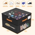 thumbnail image 6 of Shoe Organizer for Closet, Foldable Shoe Storage Containers with Clear Cover, Bottom Support, Fits up to 16 Pairs, Black, 6 of 8