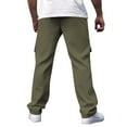 thumbnail image 5 of lkfuzj Men's Casual Work Outdoor Pants - Many Pockets, Loose Straight, Drawstring Waistband, Lightweight Breathable Lycra - Winter, Suitable for Hiking Gym Exercising Running Working Use, 5 of 5