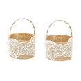 thumbnail image 4 of KAKOWELY 4 bolsas de regalo para niños, bolsas de lino decorativas, cestas pequeñas para flores, bolsas para guardar dulces, suministros para bodas y Navidad., 4 of 4