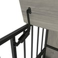 thumbnail image 6 of Modern Kennel Dogs room up to 60 LB, Dog crate furniture with Multi-Purpose Rremovable Ttray, Double-Door Dog House, lift Panel, 360 Degree Rotation -3 Height Adjustable Feeding Bowls(Grey), 6 of 9