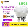 thumbnail image 2 of Bombilla LED G45 E14 E27 AC220V 240V, lámpara de potencia Real 7W 6WW 5W 3W para sala de estar y hogar, 12 unidades, 2 of 4