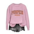 thumbnail image 2 of Sakmal Sweatshirts Women Pumpkin Season Lightweight Pink Sweatshirts Loose Fit Long Sleeve Shirts, 2 of 5