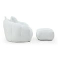 thumbnail image 5 of Giant Faux Fur Shell Bean Bag Chair with Footstool, Ergonomic High-Density Foam for Adults & Kids Gaming/Reading, Living Room & Bedroom Comfort, 5 of 7