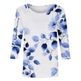 thumbnail image 4 of Shirts for Women 2026 Summer 3/4 Length Sleeve Womens Tops Dressy Casual Pleated Blouses V Neck Tee Shirts S-3XL, 4 of 5