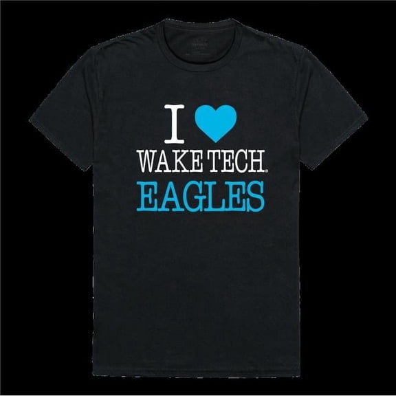 Wake Technical Community College Eagles I Love T-Shirt, Black - Extra Large