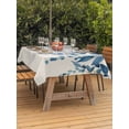 thumbnail image 2 of Blue Eucalyptus Outdoor Tablecloth - 60x102 Inch Rectangle Dining Table Cover, Farmhouse Weeping Leaves Linen Waterproof Outdoor Table Cloth with Umbrella Hole & Zipper for Picnic/Patio/Party, 2 of 7