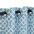 thumbnail image 2 of Semi-Sheer Embroidered Quatrefoil Curtain Panels, Light Blue, 2 of 4