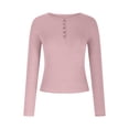 thumbnail image 4 of Womens Long Sleeve Henley Shirts Slim Fit Business Casual Tops Button Up Trendy Ribbed Knit T Shirts 2026 Fall Going Out Top Ladies, 4 of 7