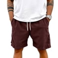 thumbnail image 6 of Mens Corduroy Shorts Casual Elastic Waist Drawstring 2026 Summer Beach Lounge Short Coffee L, 6 of 6