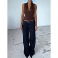 thumbnail image 6 of Women Lace Crop Tops Deep V Neck Sleeveless Slim Fit Camisole Brown M, 6 of 8
