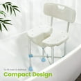 OasisSpace Shower Chair with Back 300lbs, Upgraded UShaped Shower Seat