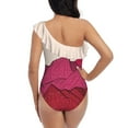 thumbnail image 3 of The Falling Snow And s One Piece Swimwear One Shoulder Ruffle Swimsuit Women Backless Bathing Suit Mountains Hills, 3 of 5