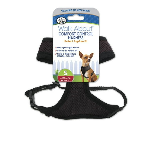 Four Paws Comfort Control Dog Harness Black, Small