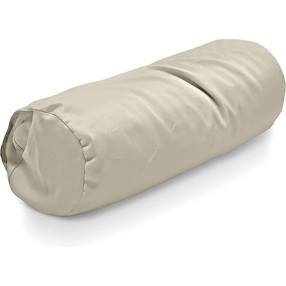 Organic Cotton Fabric 6x16" Neck Roll Pillowcase - Soft Sateen Weave Pillow Cover - Made in USA, Natural