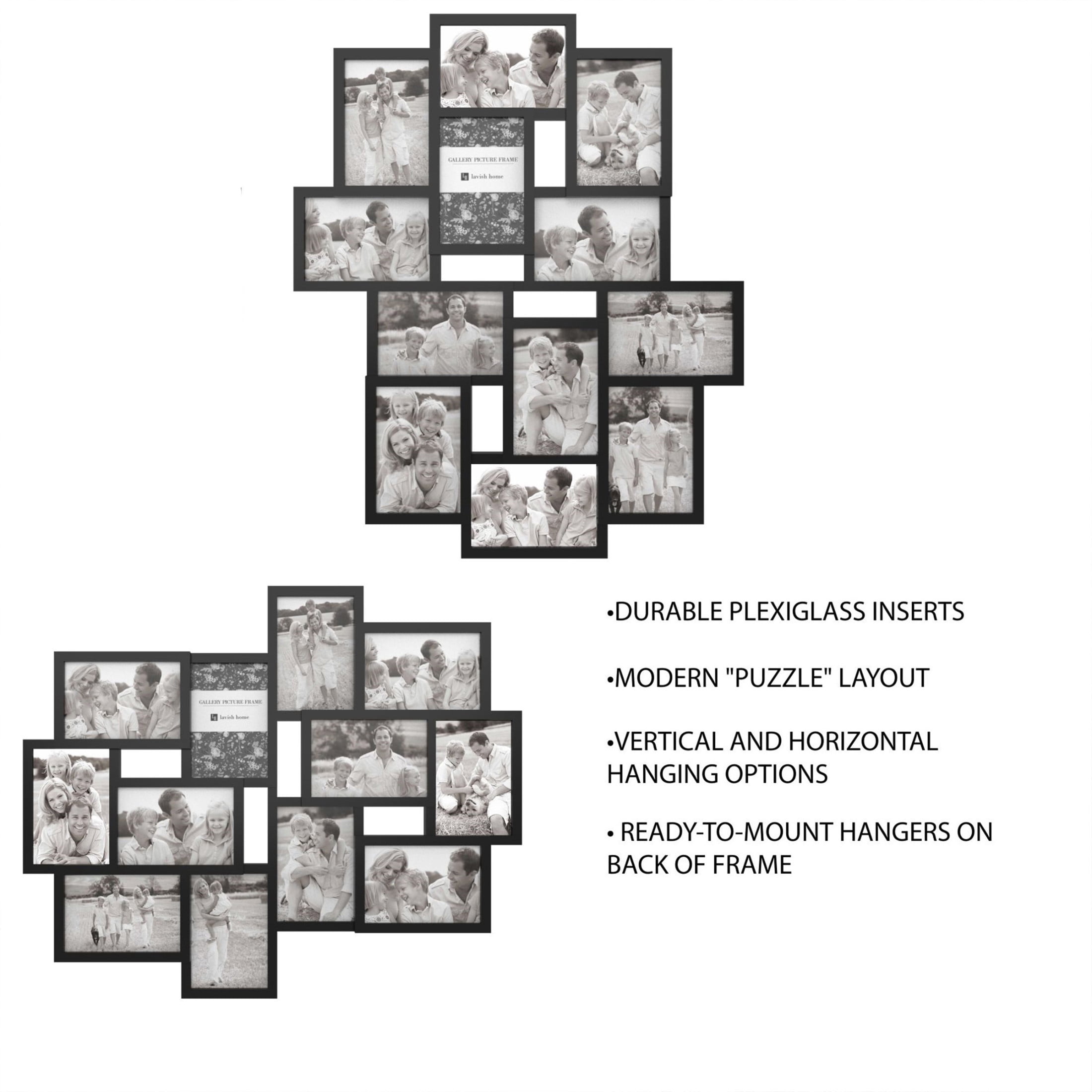 Lavish Home Photo Frame Collage for Twelve 4x6-Inch Pictures (Black)