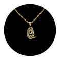 thumbnail image 2 of LOVEBLING 10K Yellow Gold Diamond Cut Cursive Initial Pendant Charms Available Letters from A to Z (Q), 2 of 3