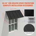 56 x 24 Inch Fixed Metal Awning, Exterior Door and Window Canopy with ...