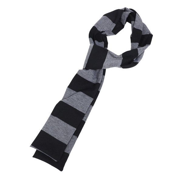 Phenofice Punk Striped Black and Gray Cotton Lightweight Scarf for Women