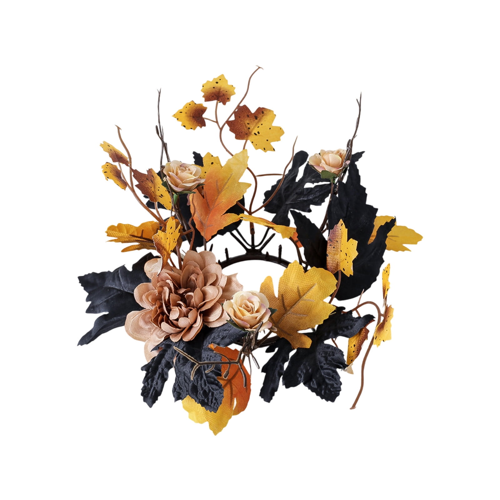 Anneaux Bougies Halloween – Couronne Décorative Noir Et Violet PC – Pour Bougies Piliers, Décoration Table Effrayante