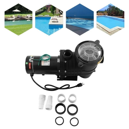 Pool Pump 1.5 HP 108GPM Powerful Self Priming Dual Voltage in Swimming Pool for Both Ground and Underground Swimming Pools.