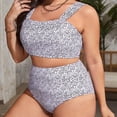 thumbnail image 3 of Aayomet Womens Bathing Suits Swimsuit Multi Color Solid Color Big Size Swimsuit Knitted Swimsuit (Purple, XXXXL), 3 of 5