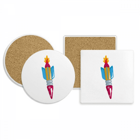 

Universe And Alien Rocket Coaster Cup Mug Holder Absorbent Stone Cork Base Set