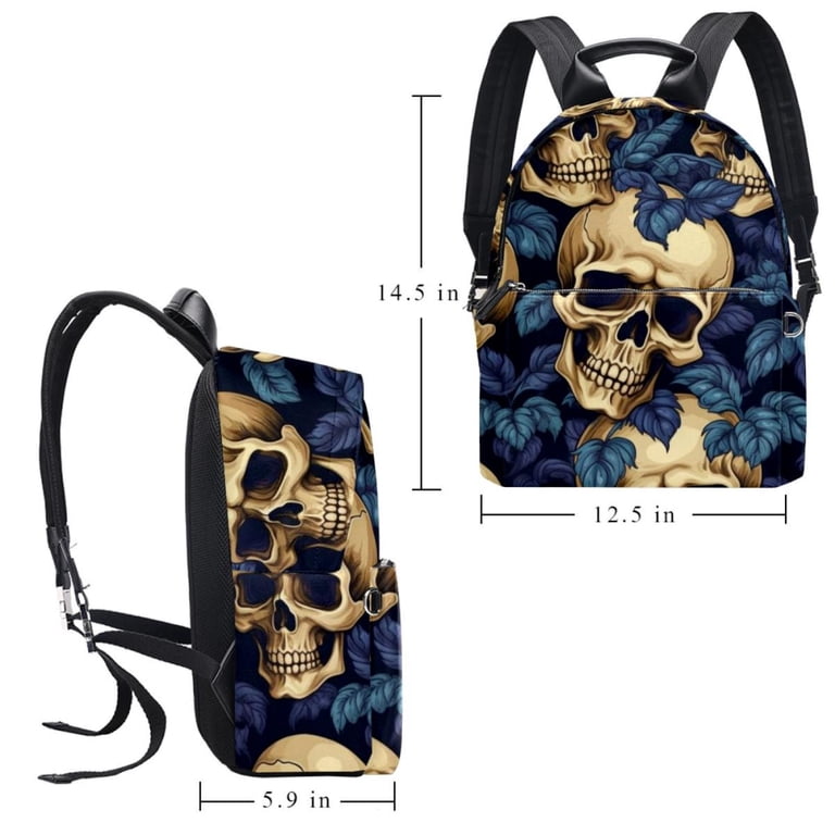 Large Vegan Leather Bucket Backpack with Skull Print, Adjustable Straps ♥️Bold, Fearless, Unmistakably IoPelle Meet our iconic  main image 4