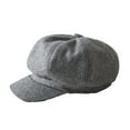 thumbnail image 5 of Minnieouse Gorras con visera Retro moda cálida boina de lana sombreros octogonales fácil de combinar diseño de visera a prueba de viento para fiesta Gris claro 2piezas Minnieouse CBP221403, 5 of 5