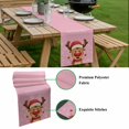 thumbnail image 5 of Merry Christmas Table Runner - 48 Inch Long, Kitchen Dining Table Runner Dresser Scarves, Pink Winter Xmas Hat Deer Snowflake Farmhouse Decor for Coffee Tables Wedding Party Banquet, 5 of 8