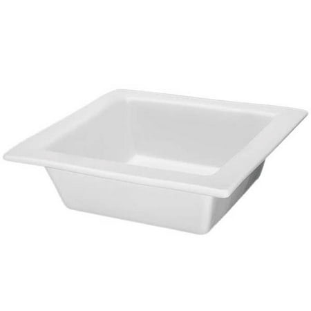 

Cal Mil PP351 84 oz Bright White Square Bowl - Oven Microwave Freezer & Dishwasher Safe - 10 x 10 x 3 in.